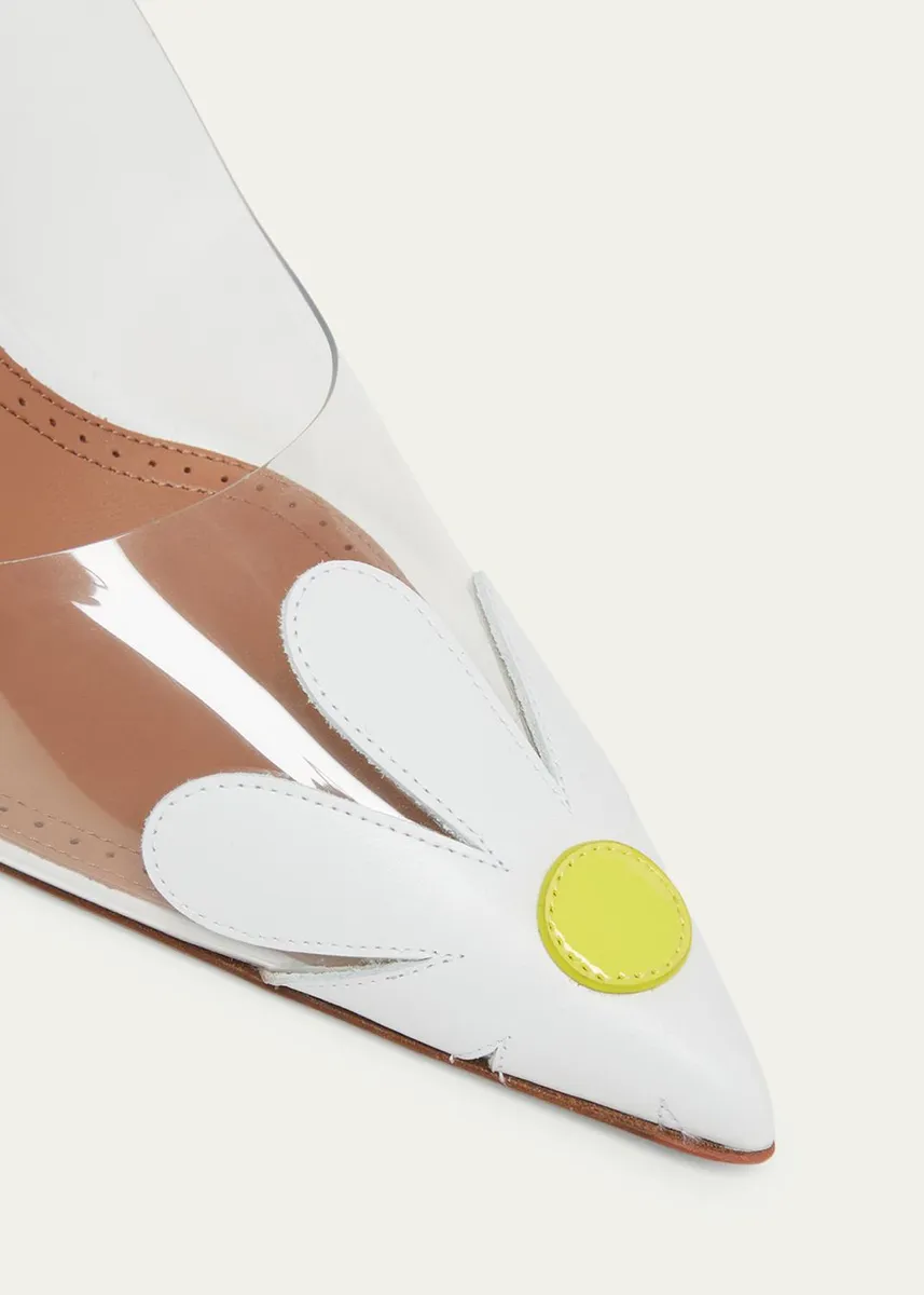 ALAÏA 90mm Bloom Transparent Slingback Pumps | Thumbnail 3 ALAÏA 90mm Bloom Transparent Slingback Pumps | Thumbnail 3