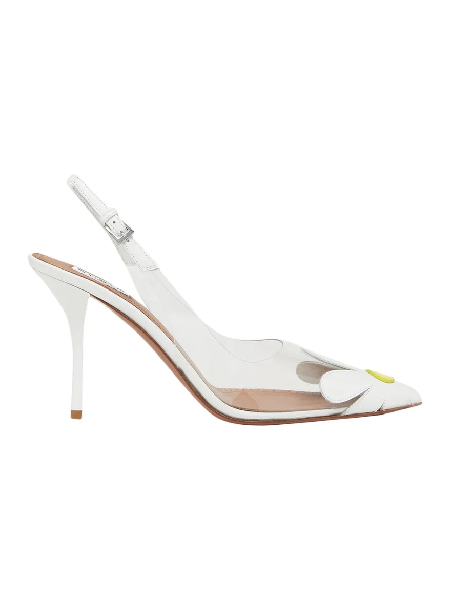 90mm Bloom Transparent Slingback Pumps 90mm Bloom Transparent Slingback Pumps