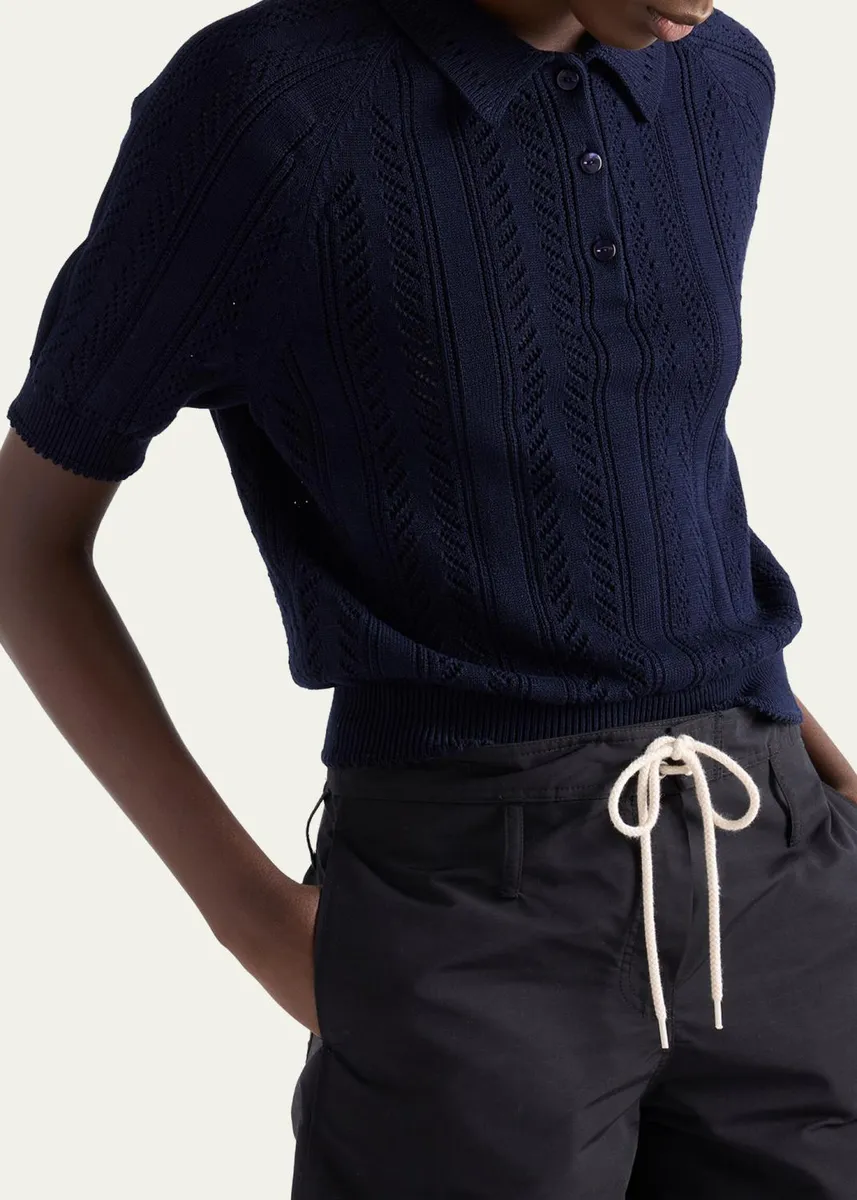 Prada Cotton Short-Sleeve Polo Shirt | Thumbnail 4 Prada Cotton Short-Sleeve Polo Shirt | Thumbnail 4