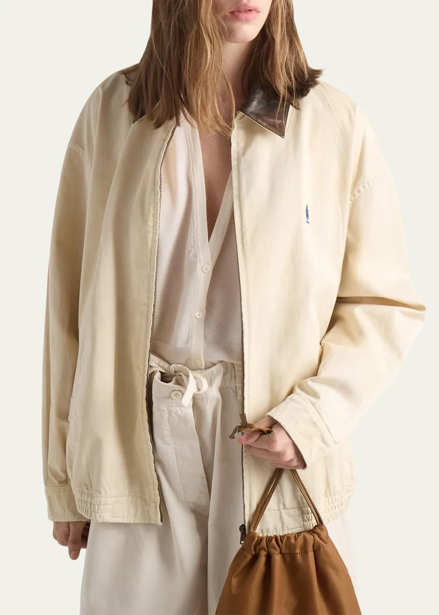 Prada Embroidered Old Gabardine Blouson Jacket | Thumbnail 4