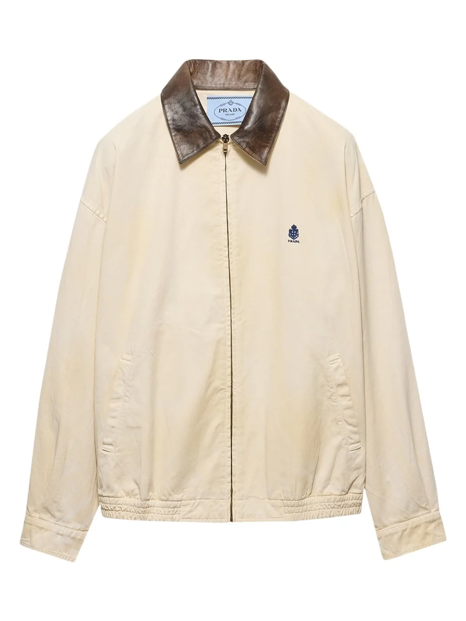Prada Embroidered Old Gabardine Blouson Jacket