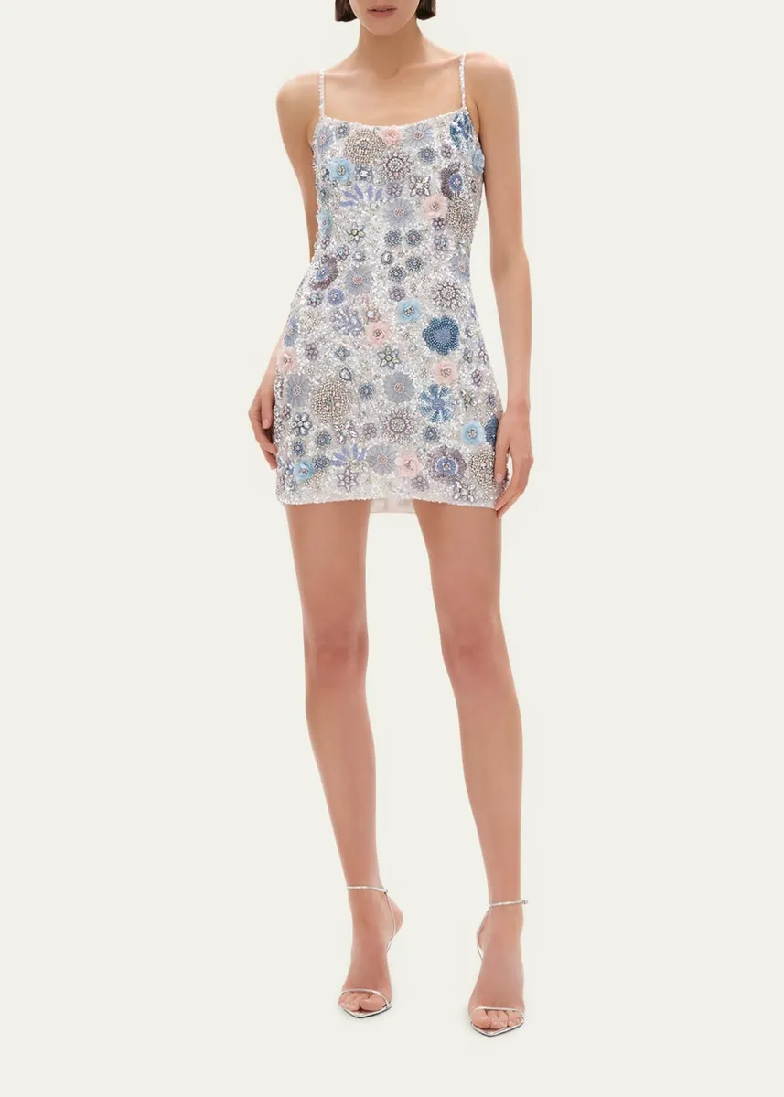 RACHEL GILBERT Francesca Beaded Fit & Flare Mini Dress | Thumbnail 2