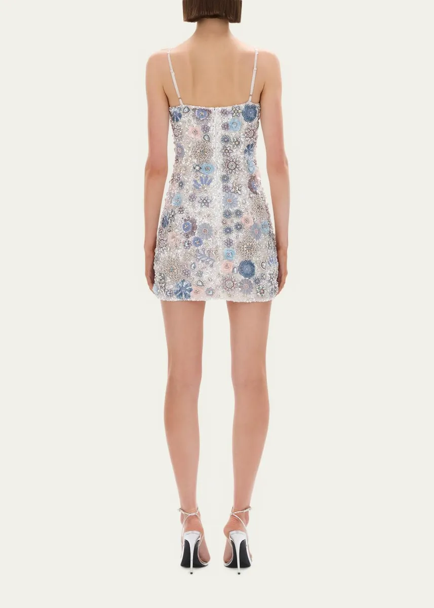RACHEL GILBERT Francesca Beaded Fit & Flare Mini Dress | Thumbnail 3