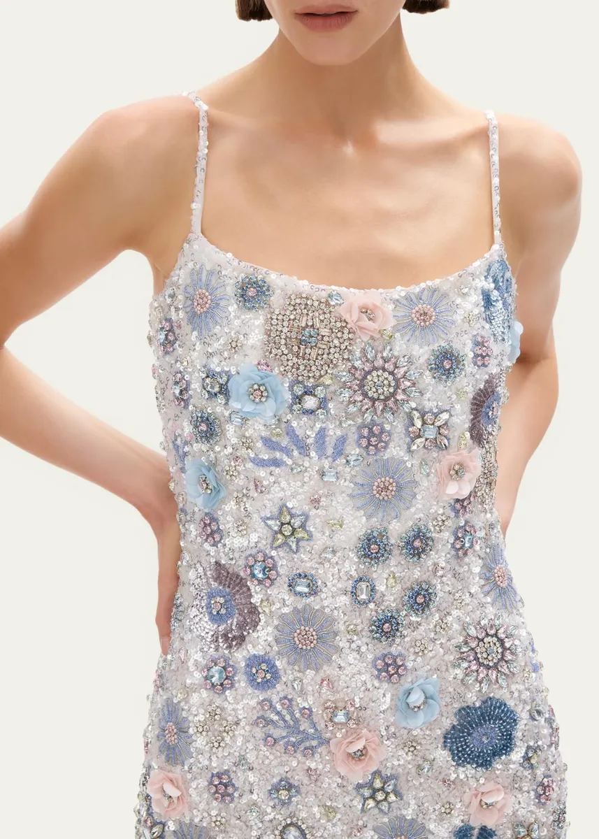 RACHEL GILBERT Francesca Beaded Fit & Flare Mini Dress | Thumbnail 5