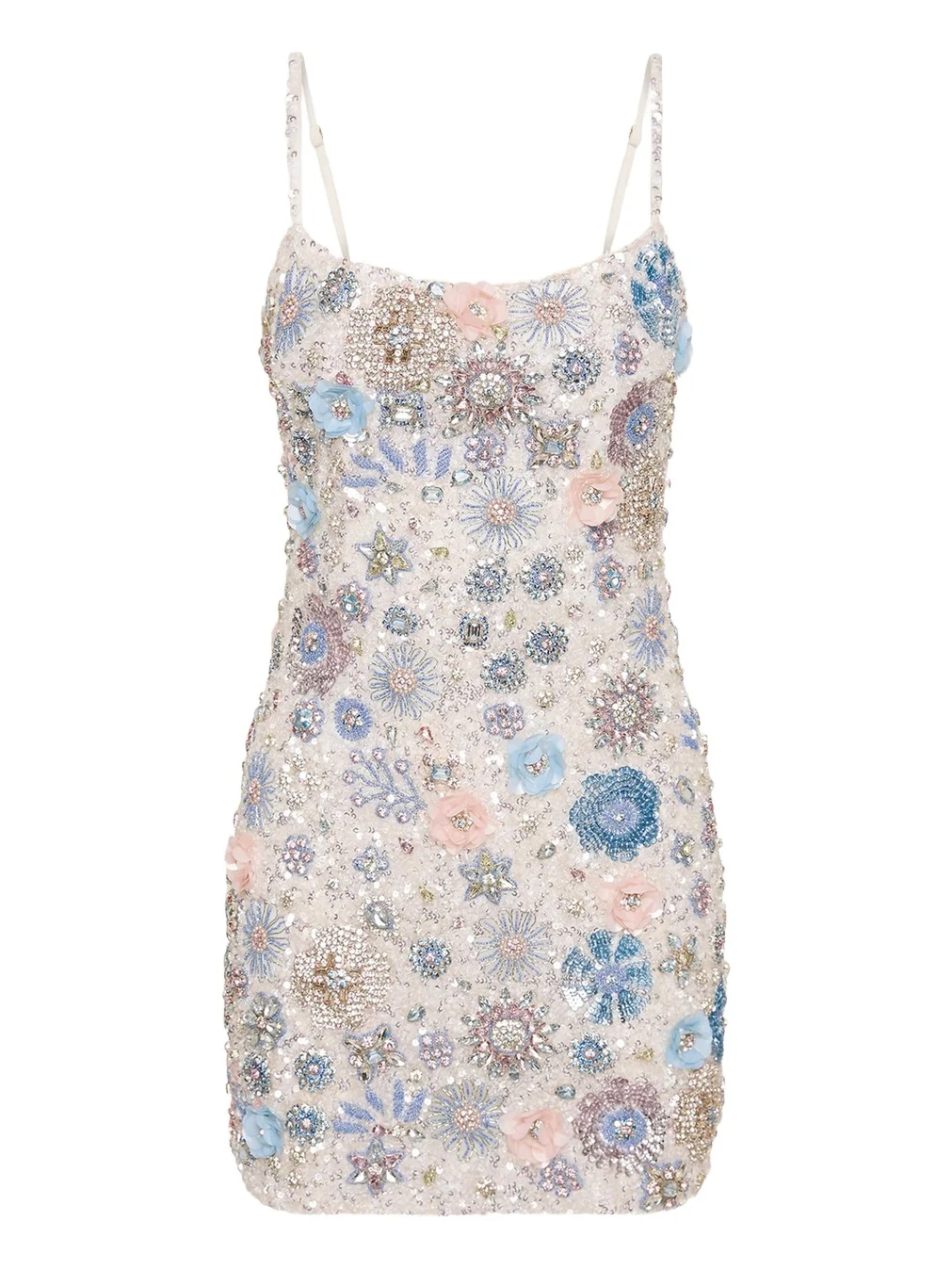 RACHEL GILBERT Francesca Beaded Fit & Flare Mini Dress