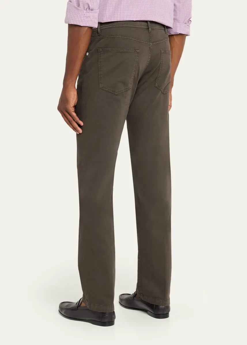 Kiton Men's Cotton and Cashmere Stretch Slim Straight Five-Pocket Pants | Thumbnail 3