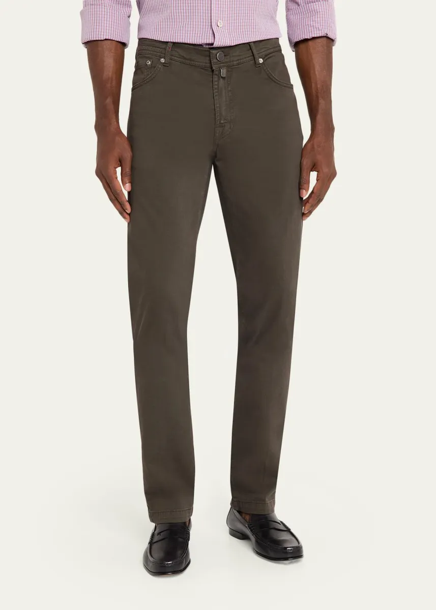 Kiton Men's Cotton and Cashmere Stretch Slim Straight Five-Pocket Pants | Thumbnail 4