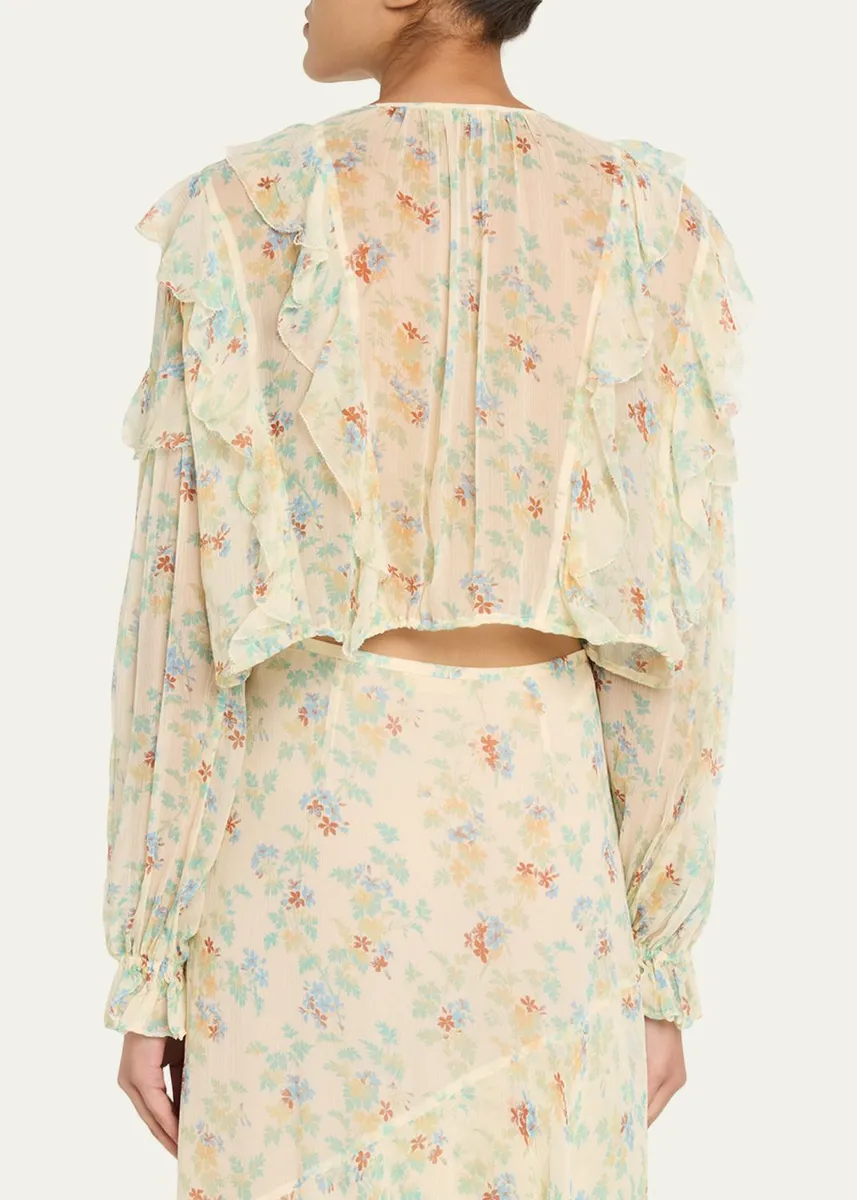 Ulla Johnson Delfina Long-Sleeve Silk Chiffon Blouse | Thumbnail 3 Ulla Johnson Delfina Long-Sleeve Silk Chiffon Blouse | Thumbnail 3