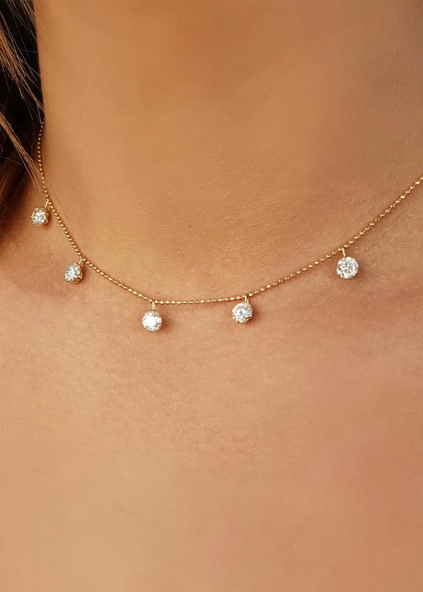 Graziela Gems 18K Large Floating Diamond Necklace | Thumbnail 2