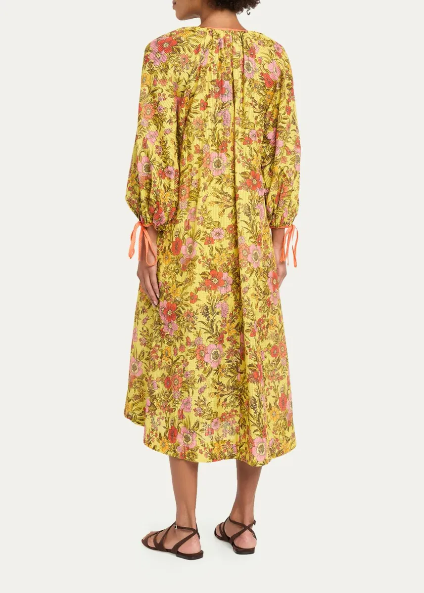 ALÉMAIS Kitty Floral Tie Midi Dress | Thumbnail 3