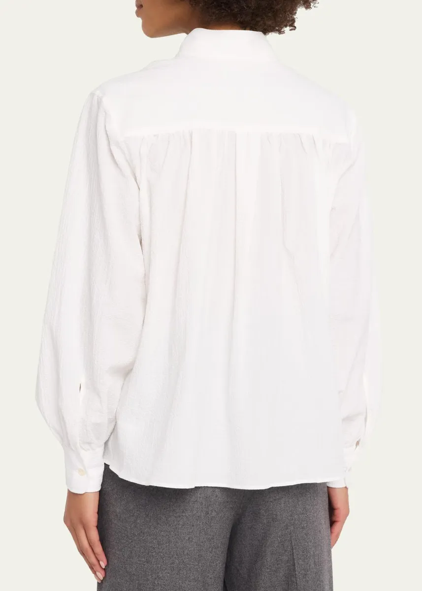 OFFICINE GÉNÉRALE Alison Seersucker Button-Front Shirt | Thumbnail 3 OFFICINE GÉNÉRALE Alison Seersucker Button-Front Shirt | Thumbnail 3