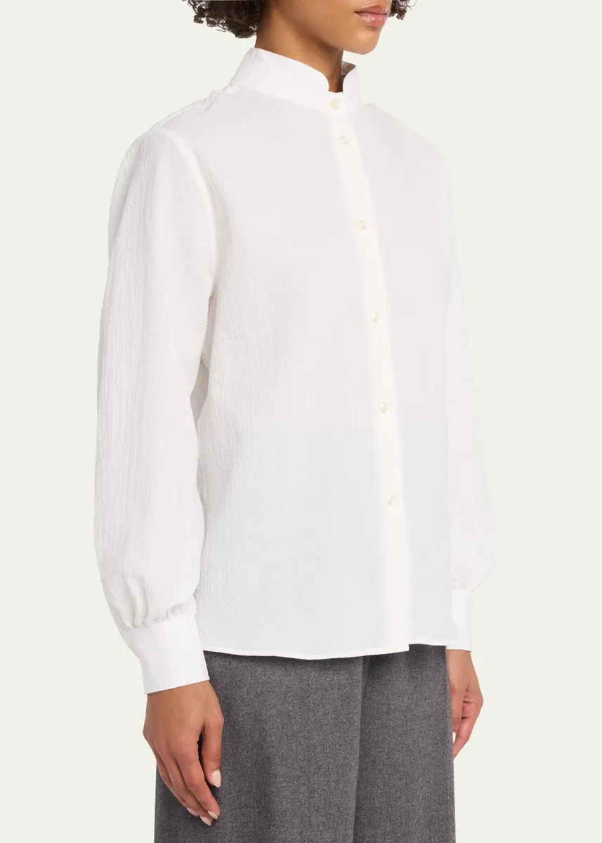 OFFICINE GÉNÉRALE Alison Seersucker Button-Front Shirt | Thumbnail 4 OFFICINE GÉNÉRALE Alison Seersucker Button-Front Shirt | Thumbnail 4