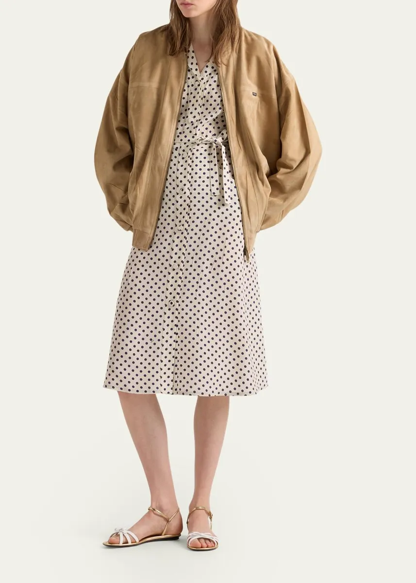 Prada Polka-Dot Print Marocain Shirtdress | Thumbnail 2