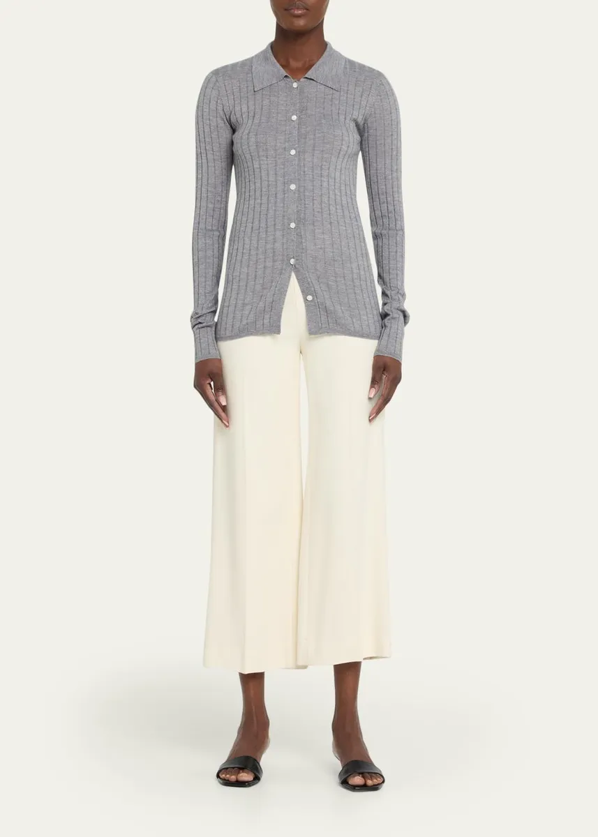 TOTEME Slim Ribbed Long Sleeve Shirt | Thumbnail 2 TOTEME Slim Ribbed Long Sleeve Shirt | Thumbnail 2