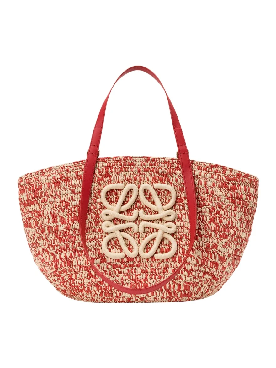 x Paula's Ibiza Medium Eclipse Basket Bag in Melange Raffia and Calfskin x Paula's Ibiza Medium Eclipse Basket Bag in Melange Raffia and Calfskin