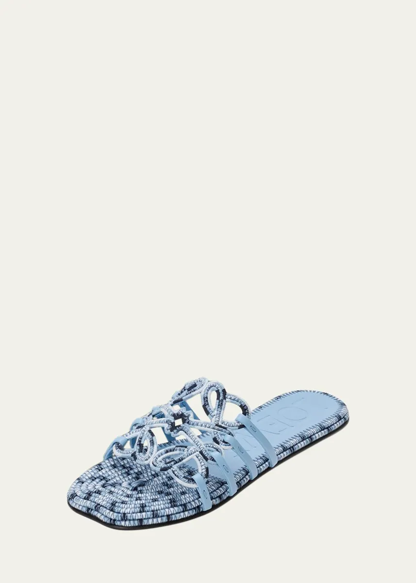 Loewe x Paula's Ibiza Petal Anagram Crochet Flat Slide Sandals | Thumbnail 2