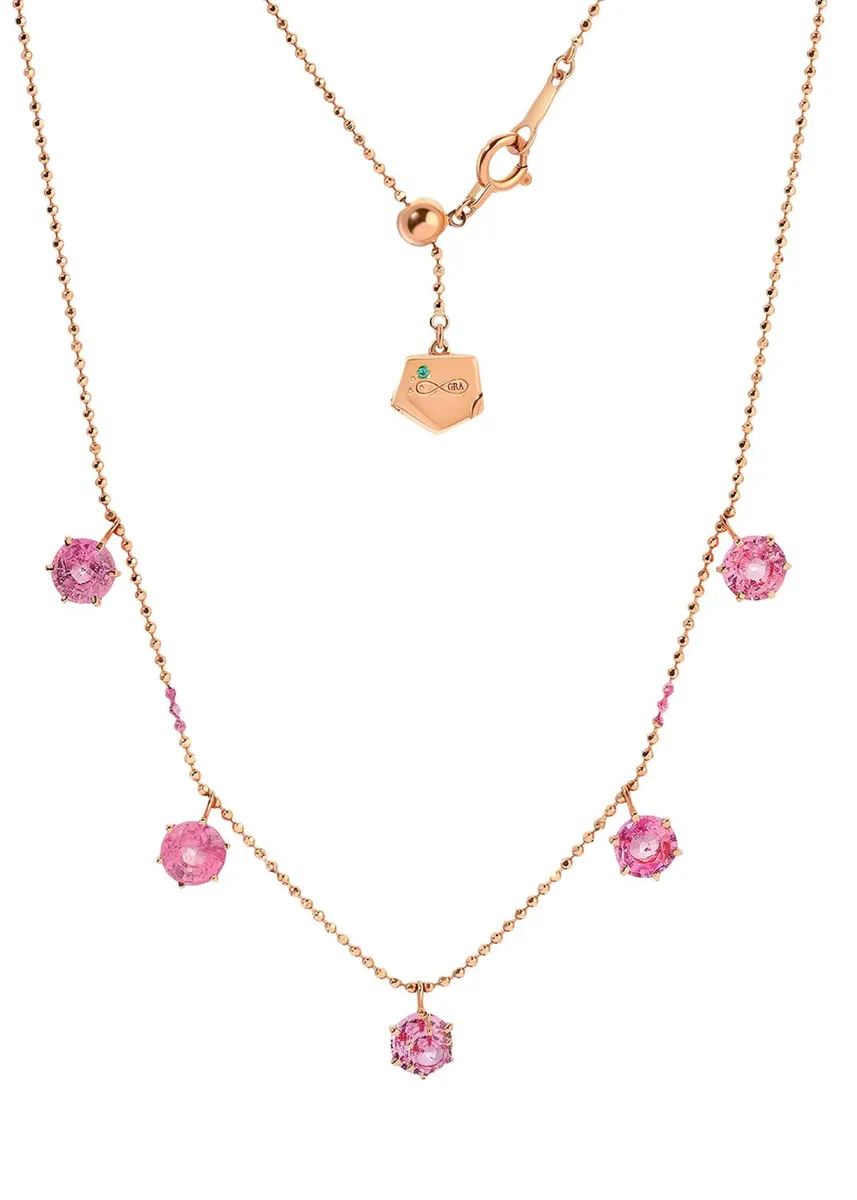 Graziela Gems 18K Pink Sapphire Floating Necklace | Thumbnail 3