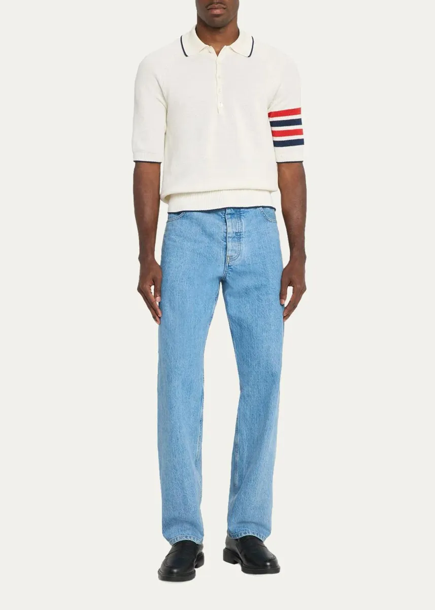 Thom Browne Men's Washed Selvedge Denim Straight-Leg Jeans | Thumbnail 2 Thom Browne Men's Washed Selvedge Denim Straight-Leg Jeans | Thumbnail 2