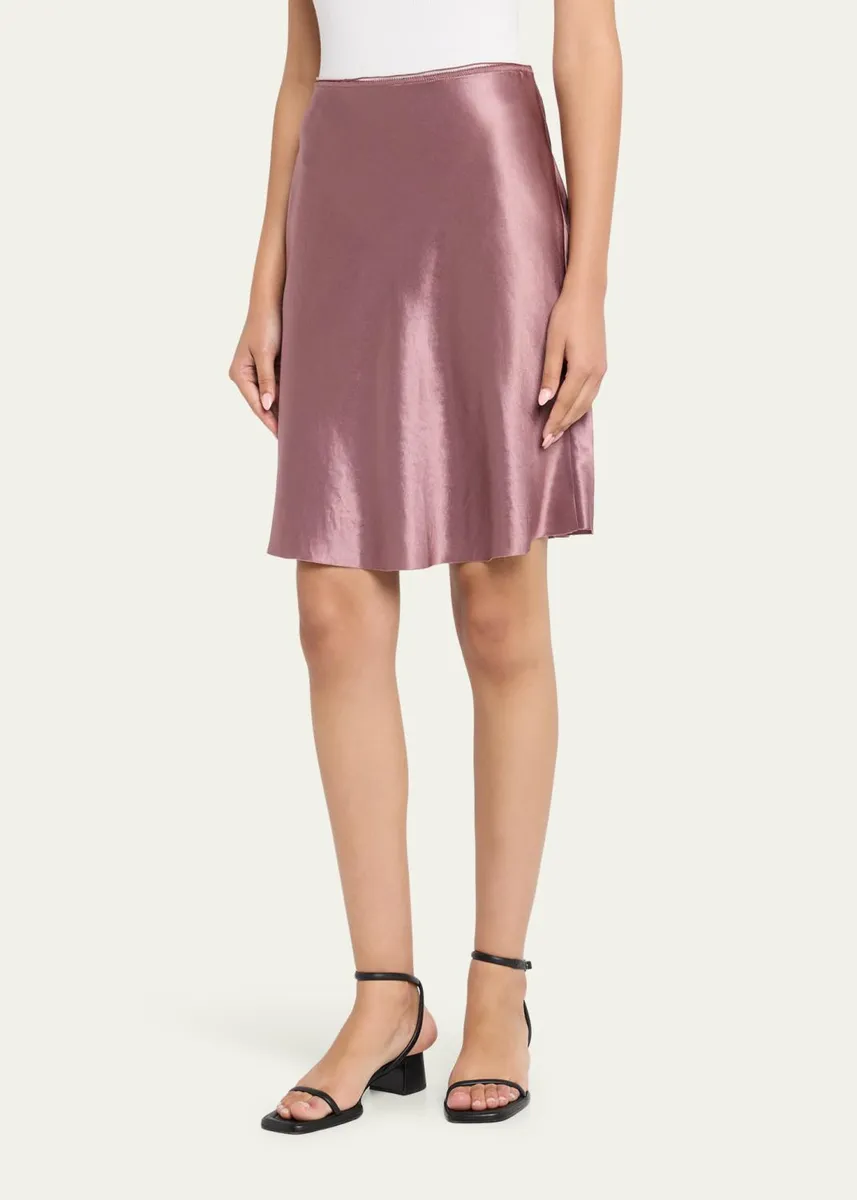 Vince Short Pull-On Satin Slip Skirt | Thumbnail 4 Vince Short Pull-On Satin Slip Skirt | Thumbnail 4
