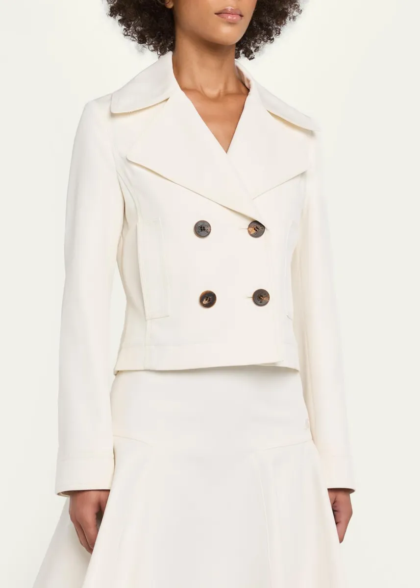 Burberry Bianca Double-Breasted Cotton Twill Short Jacket | Thumbnail 4 Burberry Bianca Double-Breasted Cotton Twill Short Jacket | Thumbnail 4