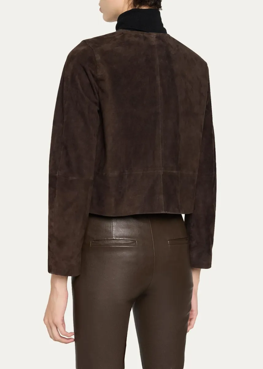 Vince Cropped Suede Jacket | Thumbnail 3 Vince Cropped Suede Jacket | Thumbnail 3