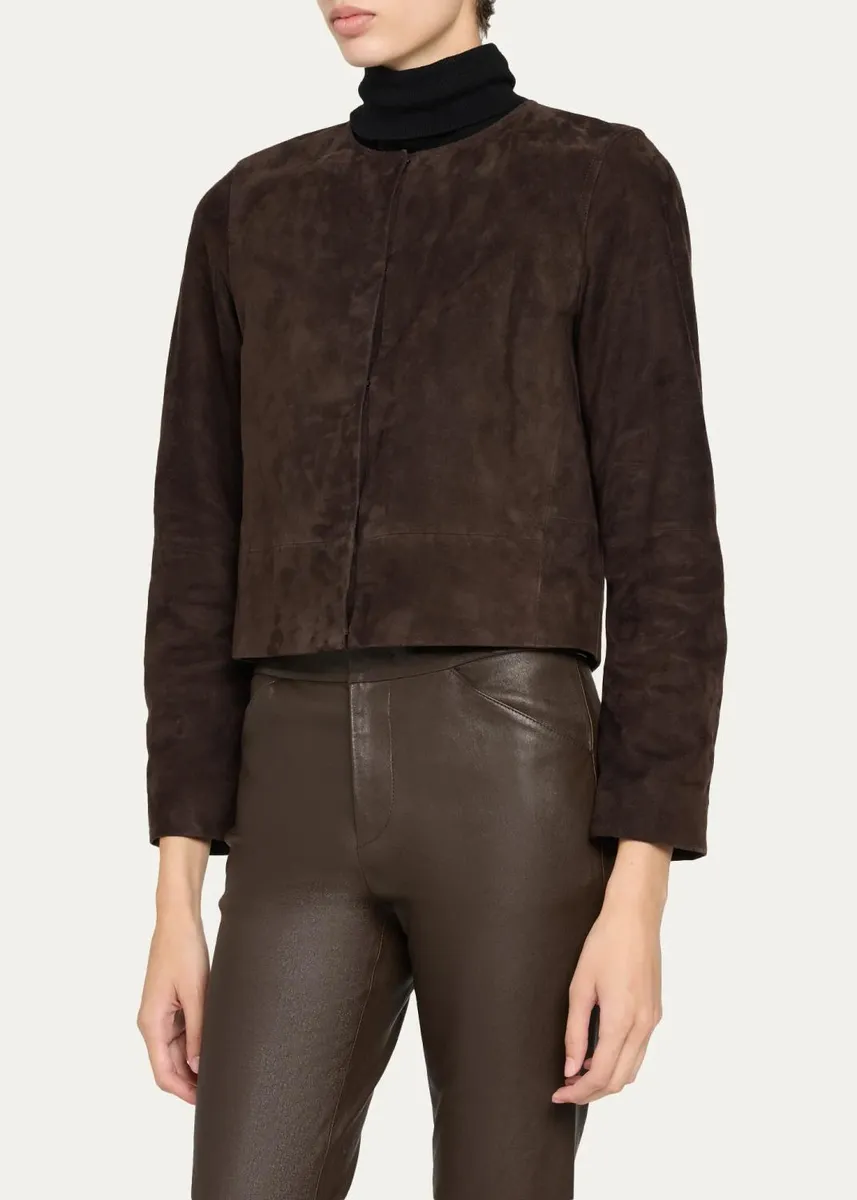 Vince Cropped Suede Jacket | Thumbnail 4 Vince Cropped Suede Jacket | Thumbnail 4