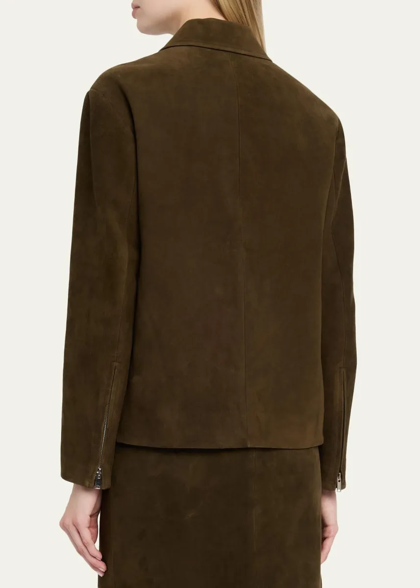 Proenza Schouler Irine Single-Breasted Suede Jacket | Thumbnail 3 Proenza Schouler Irine Single-Breasted Suede Jacket | Thumbnail 3
