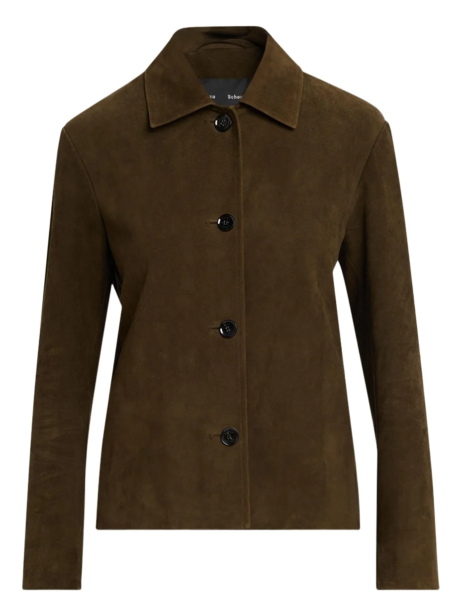 Proenza Schouler Irine Single-Breasted Suede Jacket
