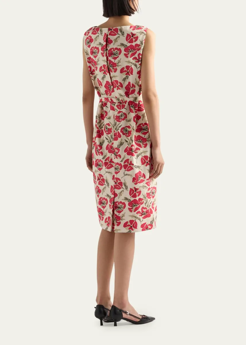 Prada Floral Soft Poplin Dress | Thumbnail 3 Prada Floral Soft Poplin Dress | Thumbnail 3