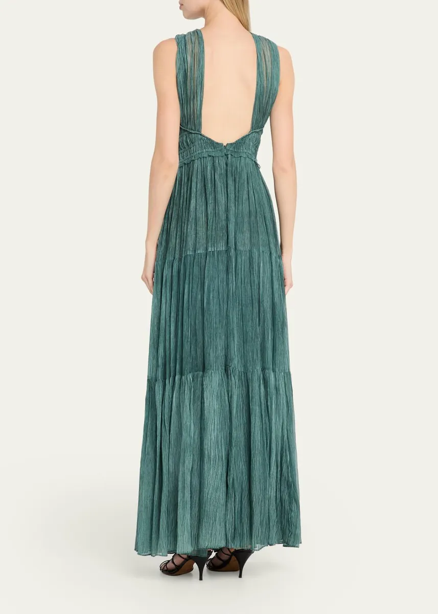 Ulla Johnson Freesia Sleeveless Silk Chiffon Gown | Thumbnail 3
