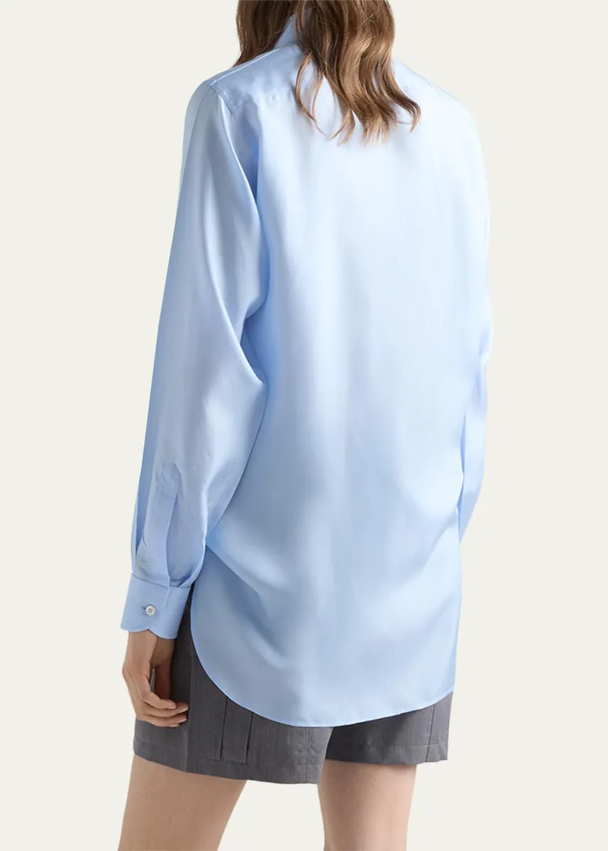 Prada Silk Poplin Button-Down Shirt | Thumbnail 3 Prada Silk Poplin Button-Down Shirt | Thumbnail 3