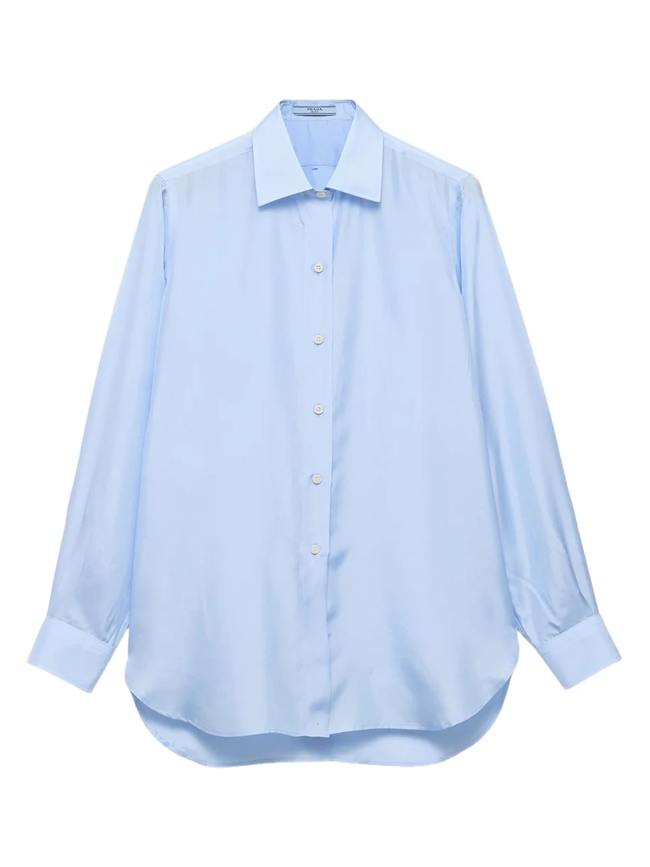 Prada Silk Poplin Button-Down Shirt