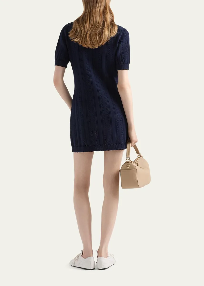 Prada Openwork Cotton Mini Dress | Thumbnail 3
