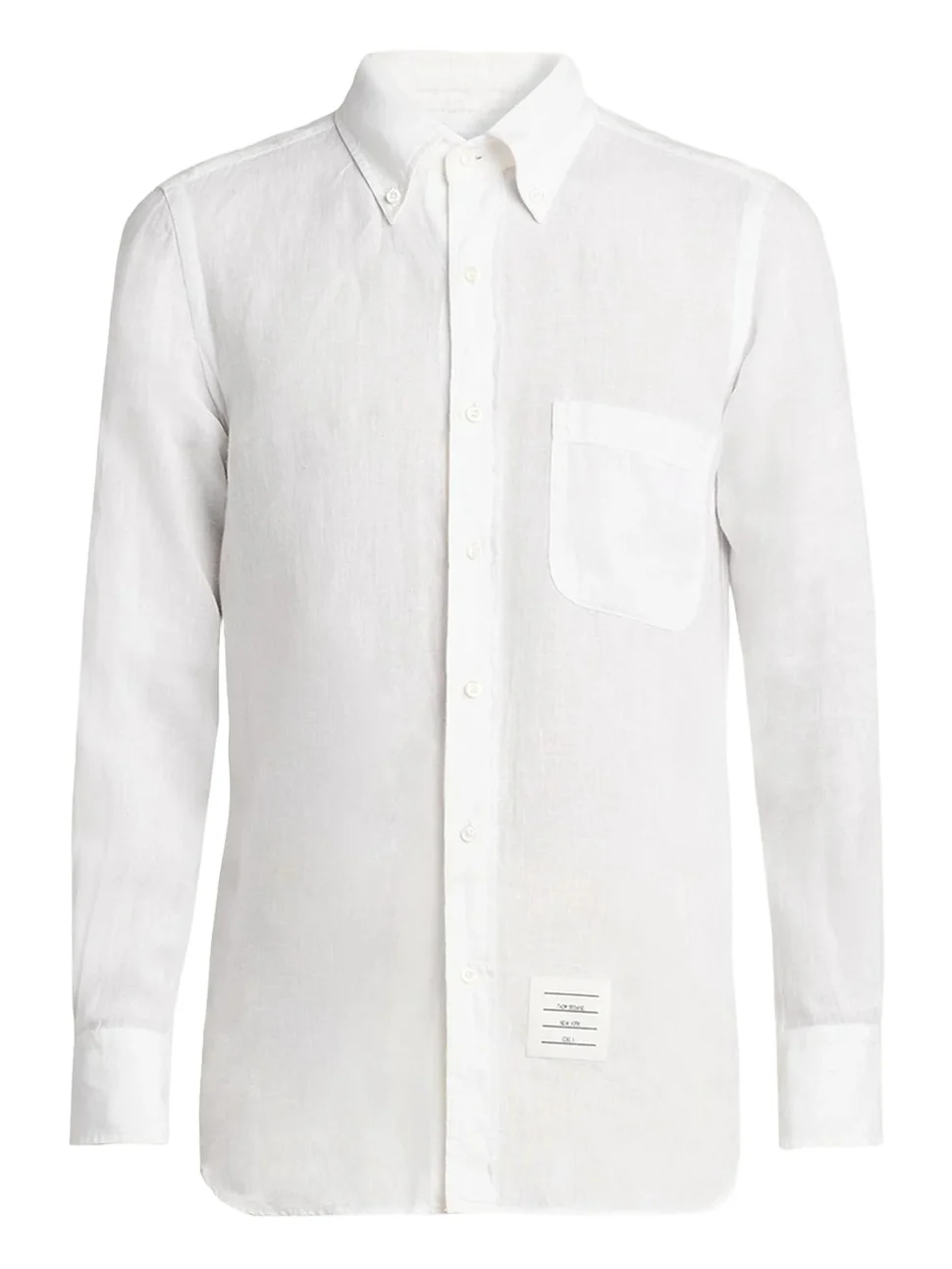 Thom Browne Men's Linen Garment Dyed Button-Down Shirt