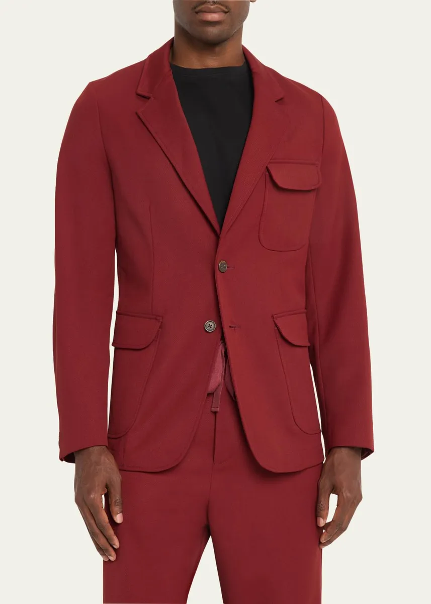 Sanderlak Men's Twill Flap Pocket Single-Breasted Blazer | Thumbnail 4