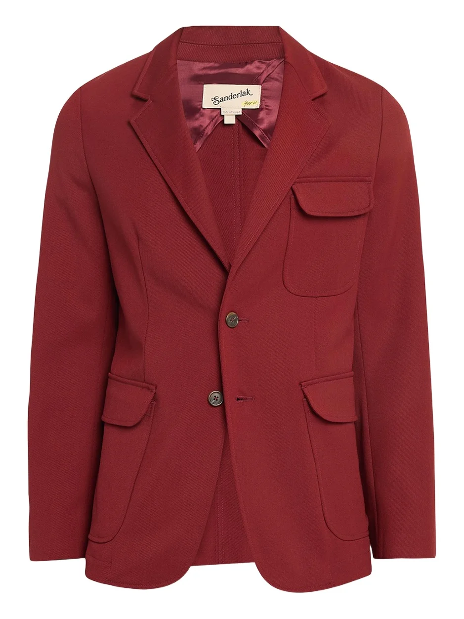 Sanderlak Men's Twill Flap Pocket Single-Breasted Blazer