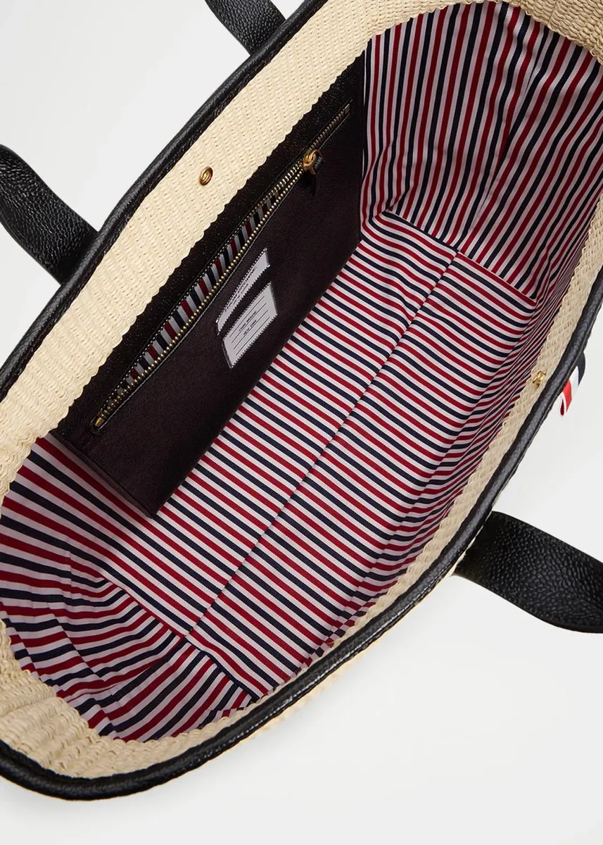 Thom Browne Men's Medium Tool Raffia Tote Bag | Thumbnail 4 Thom Browne Men's Medium Tool Raffia Tote Bag | Thumbnail 4