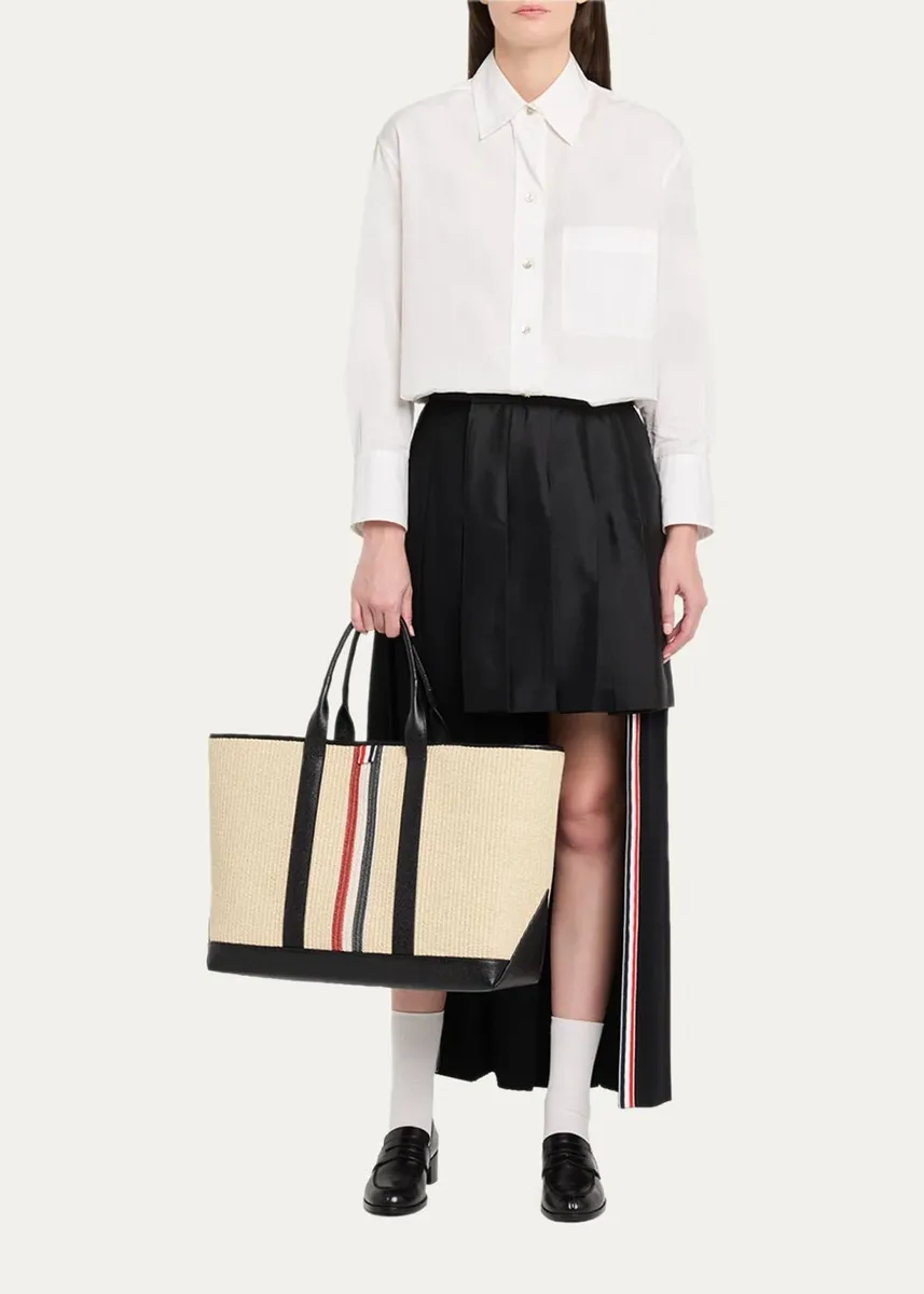 Thom Browne Men's Medium Tool Raffia Tote Bag | Thumbnail 5 Thom Browne Men's Medium Tool Raffia Tote Bag | Thumbnail 5
