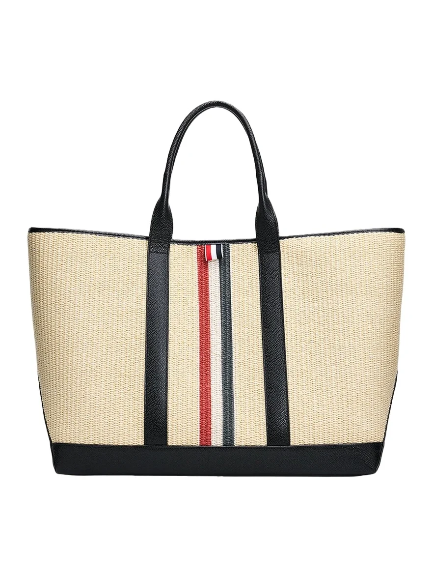Thom Browne Men's Medium Tool Raffia Tote Bag