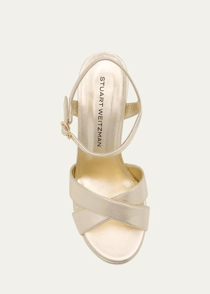 Stuart Weitzman Dayna Metallic Crisscross Platform Sandals | Thumbnail 5