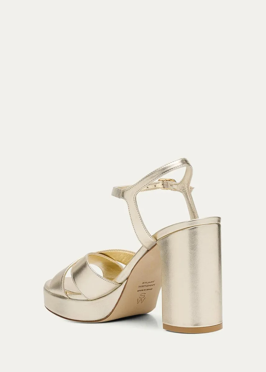 Stuart Weitzman Dayna Metallic Crisscross Platform Sandals | Thumbnail 7