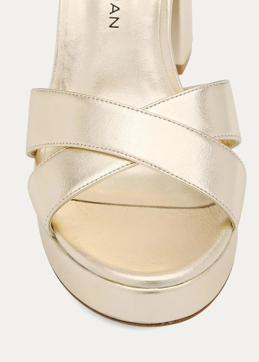 Stuart Weitzman Dayna Metallic Crisscross Platform Sandals | Thumbnail 8
