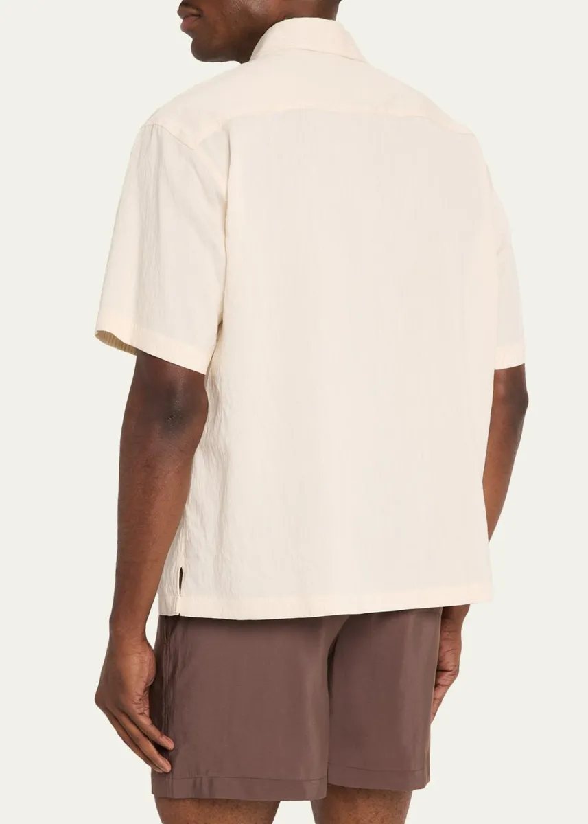 Frame Men's Viscose Blend Pocket Short-Sleeve Shirt | Thumbnail 3 Frame Men's Viscose Blend Pocket Short-Sleeve Shirt | Thumbnail 3