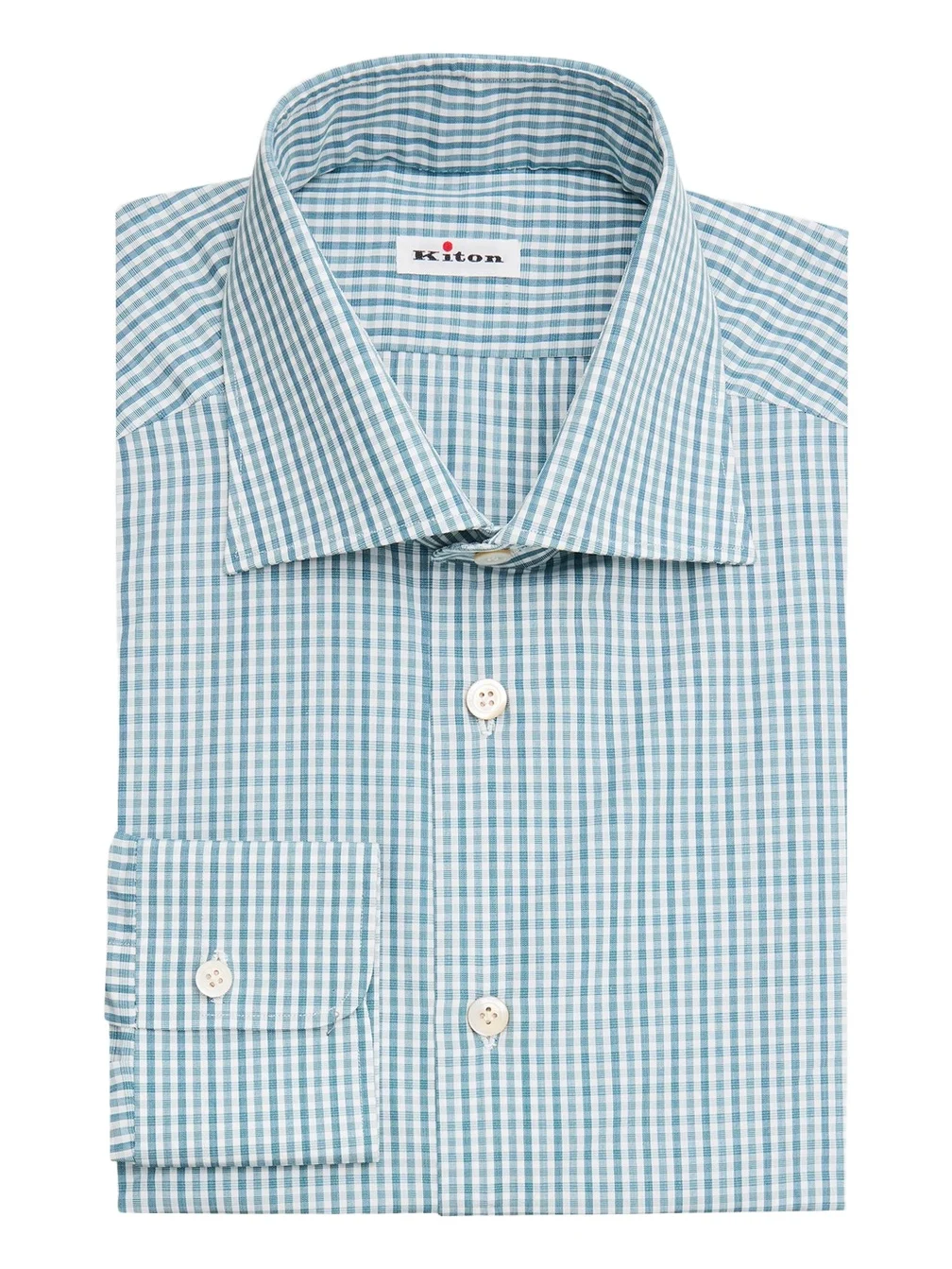 Kiton Men's Cotton Plaid Classic-Fit Dress Shirt
