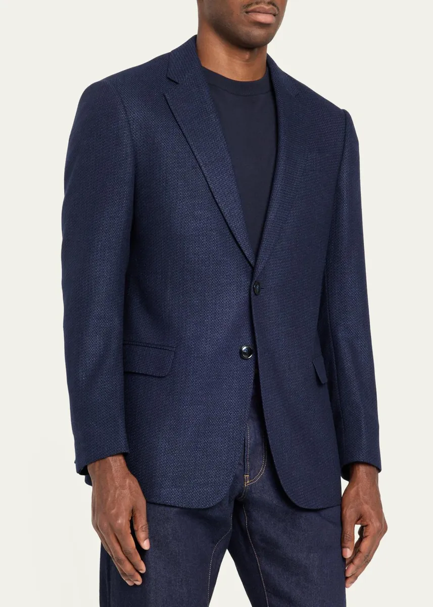 Giorgio Armani Men's Soft Textured Single-Breasted Sport Coat | Thumbnail 4
