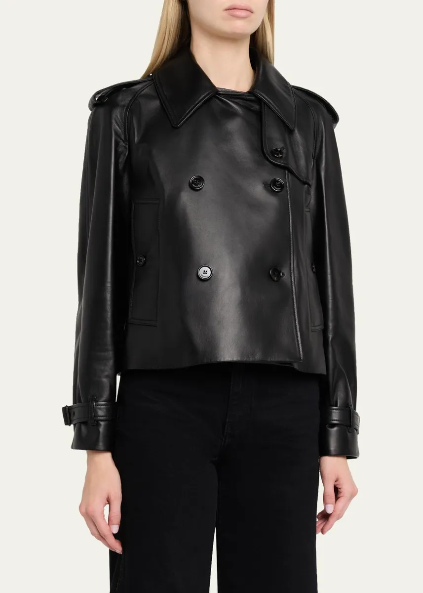 Burberry Cropped Leather Mayfair Trench Jacket | Thumbnail 4 Burberry Cropped Leather Mayfair Trench Jacket | Thumbnail 4