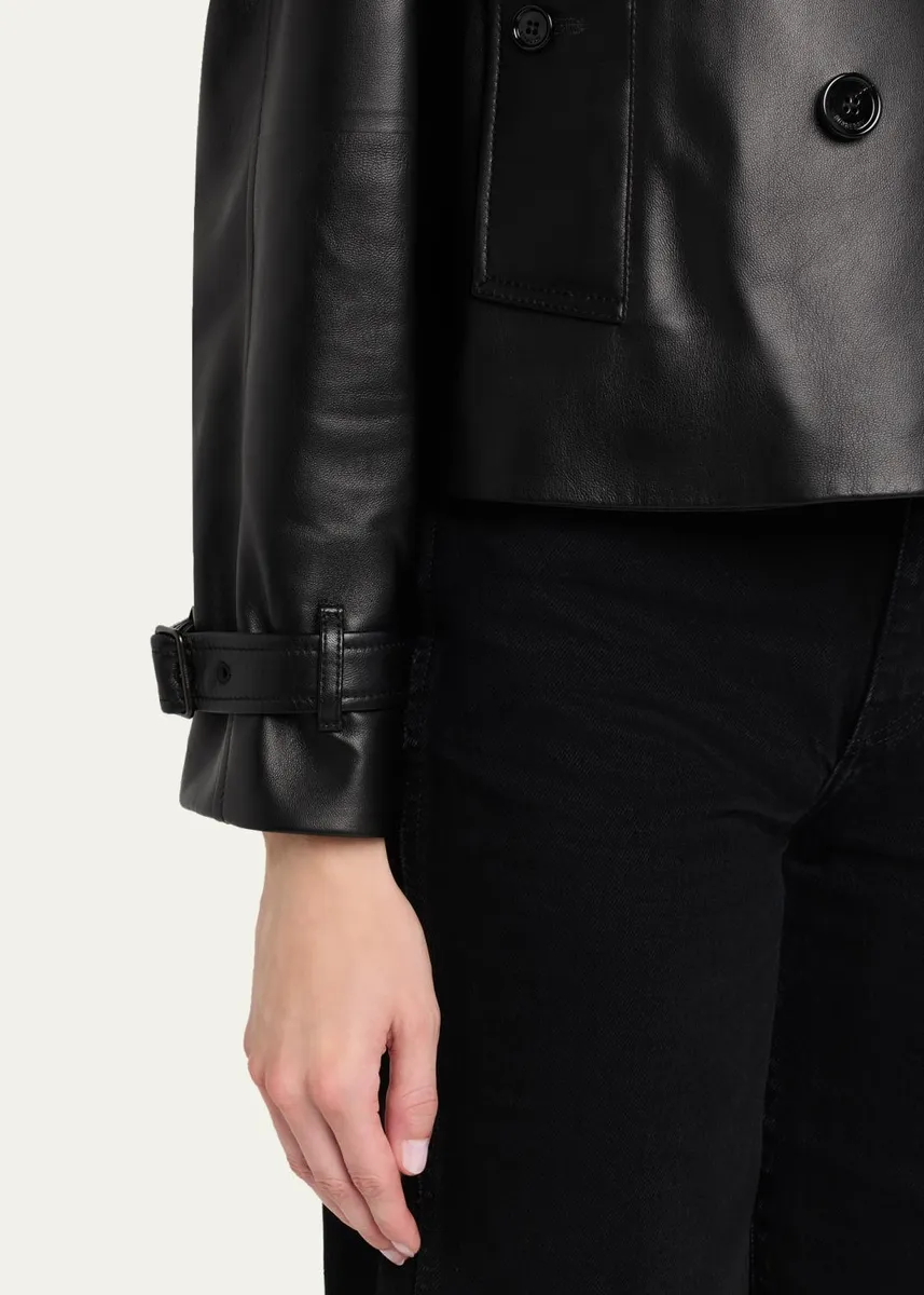 Burberry Cropped Leather Mayfair Trench Jacket | Thumbnail 5 Burberry Cropped Leather Mayfair Trench Jacket | Thumbnail 5