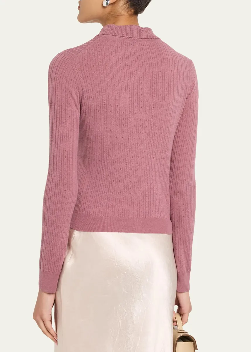 Vince Pointelle Wool Cardigan | Thumbnail 3