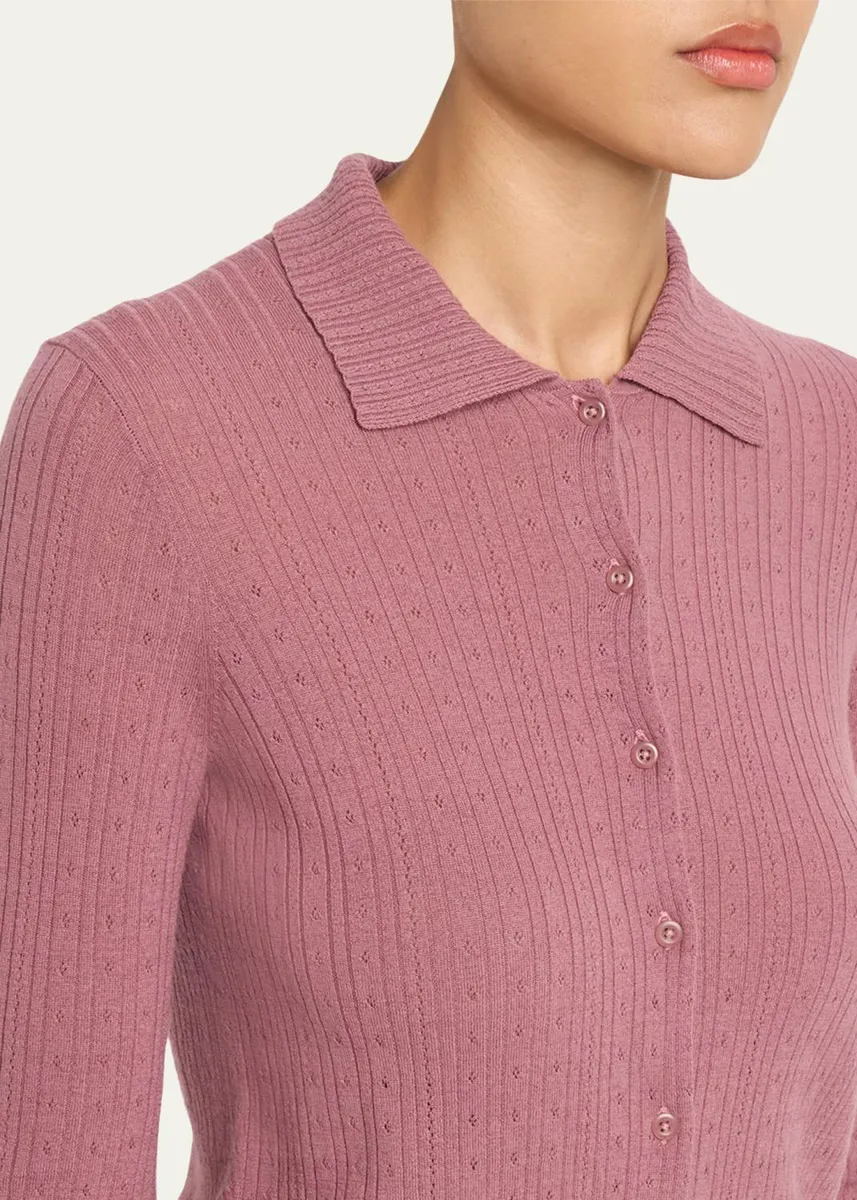 Vince Pointelle Wool Cardigan | Thumbnail 5