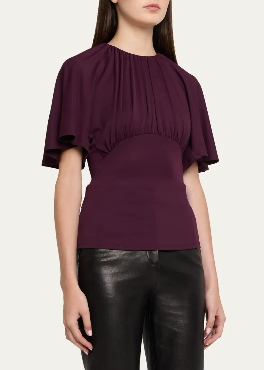 Rabanne Ruched Stretch Jersey Batwing Top | Thumbnail 4 Rabanne Ruched Stretch Jersey Batwing Top | Thumbnail 4